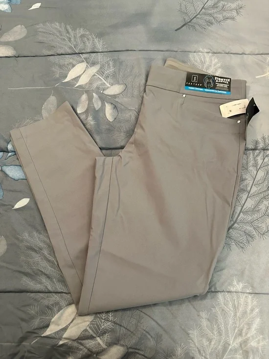NWTS PGA Tour Womens Stretch Elastic Waist Pants - Gray Sz XL Tummy Control - Picture 8 of 10